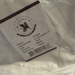 Oxford White Twin Duvet Cover